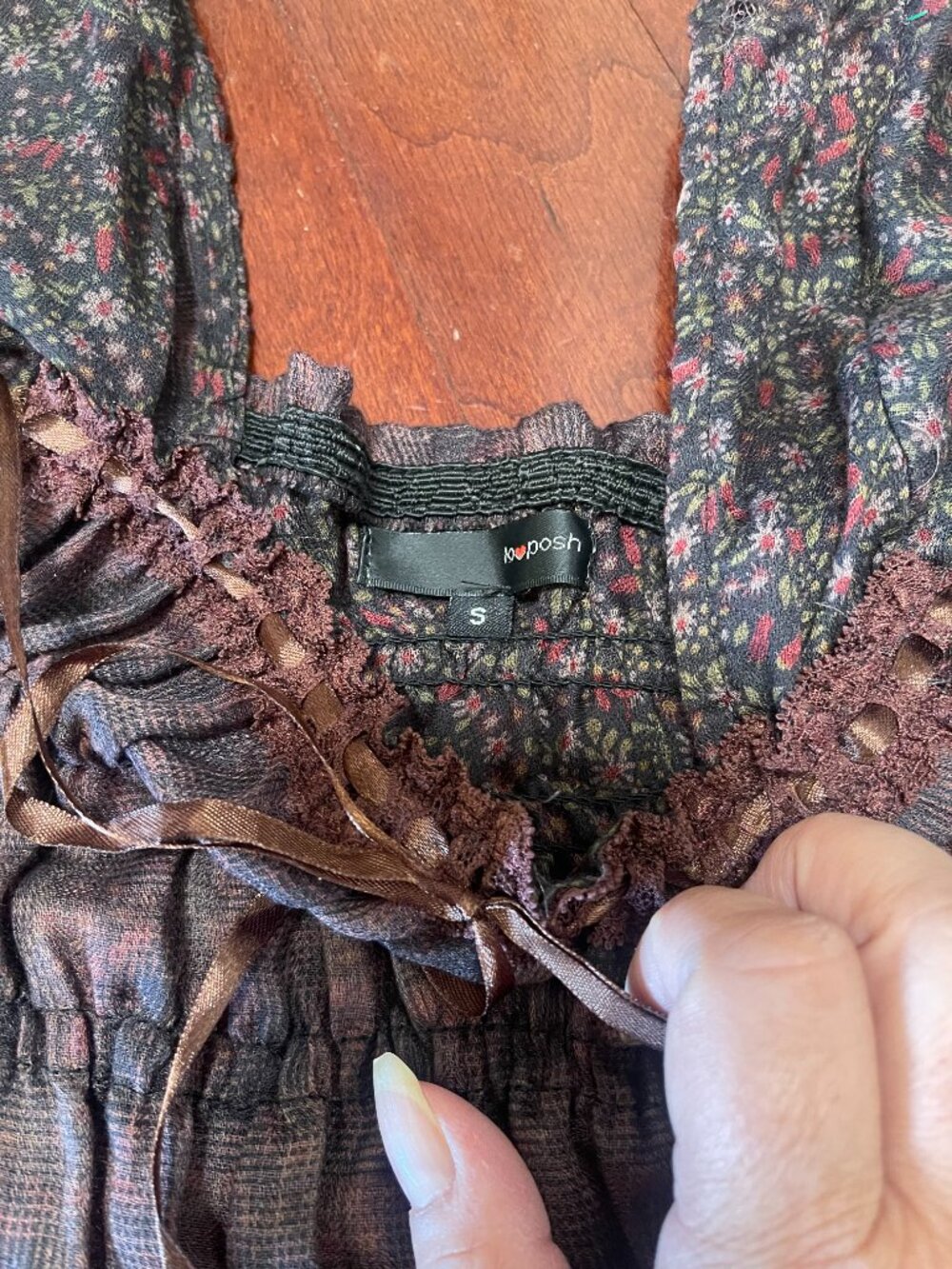 Smocked Floral Mini Dress Small Cottagecore Coquette Puff Sleeve - Picture 8 of 8
